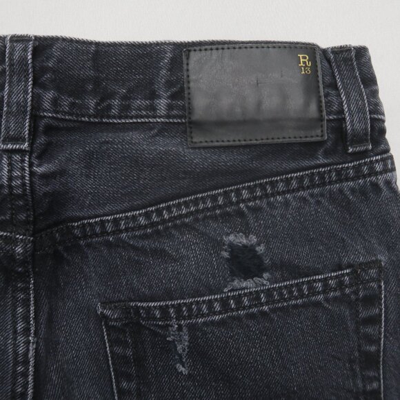 R13 Boyfriend Jeans in Jake Black Size 24 - Picture 9 of 16